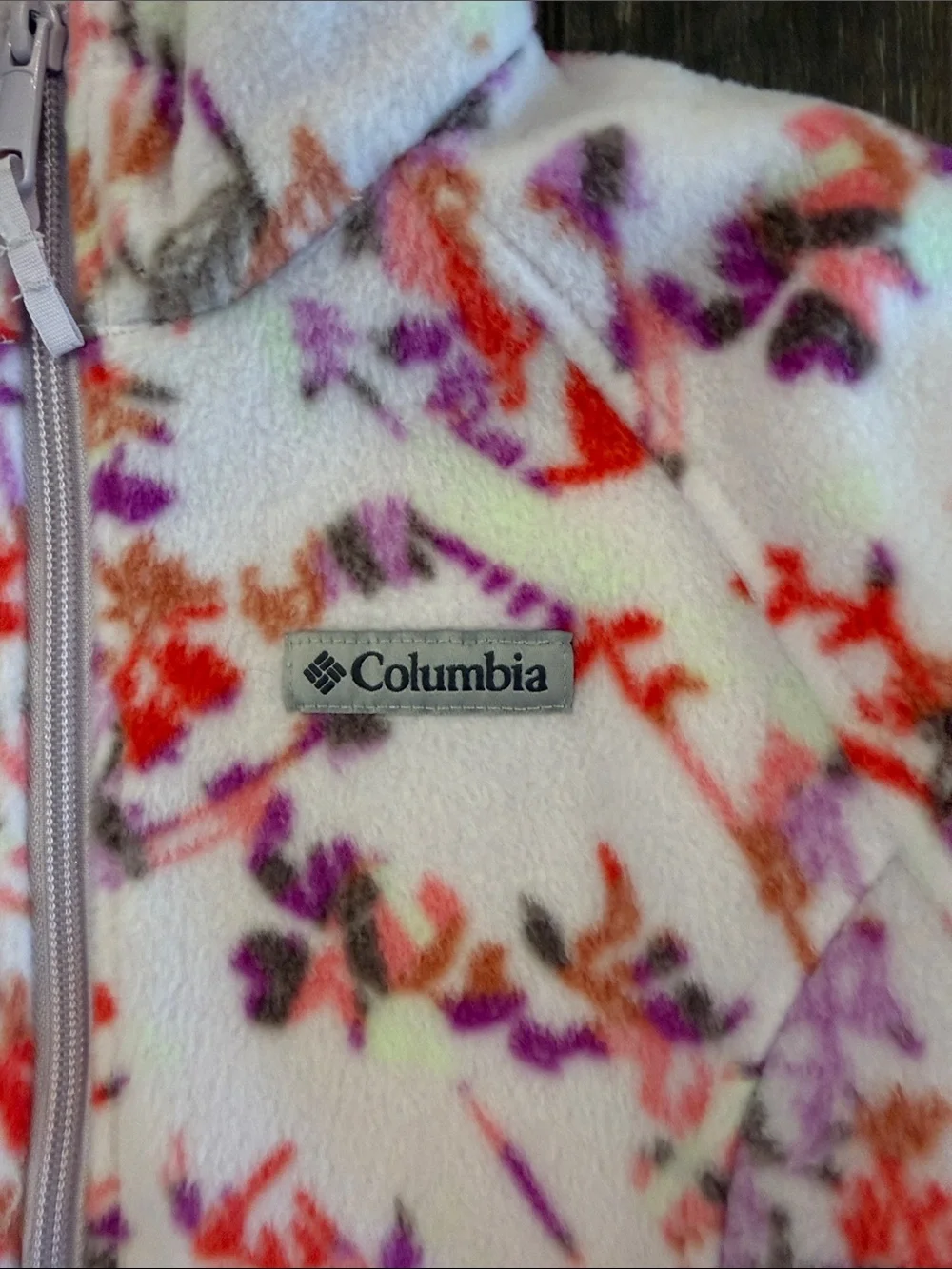 Columbia Kids Pink Floral Full-Zip fleece jacket